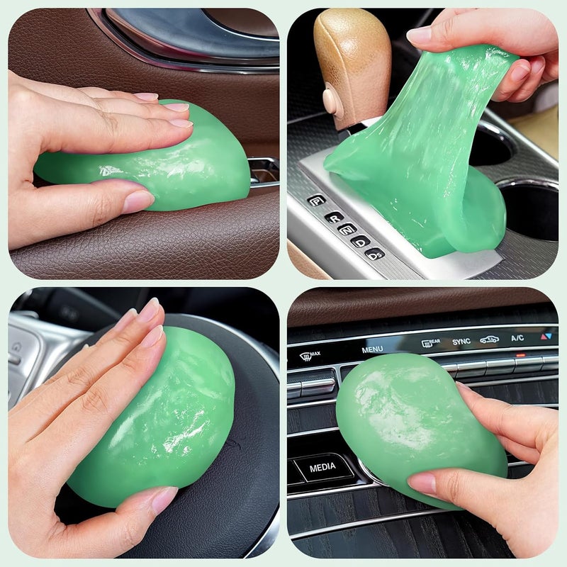 TeSabMi Car Cleaning Gel Car Cleaning Putty Car Putty Car Interior Cleaner Car Slime Car Detailing Kit Car Accessories Gifts for Men Women Stocking Stuffers Green - Image 3